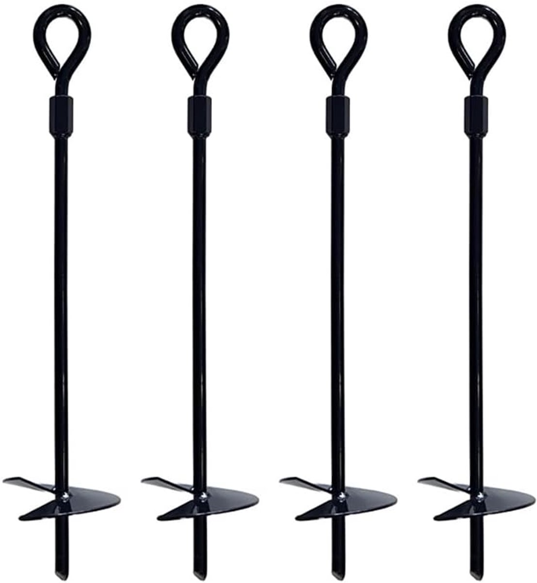 Grondanker 37 cm - Heavy duty koolstofstaal - Spiraalvormig - Weerstaat sterke wind - ShopVlot