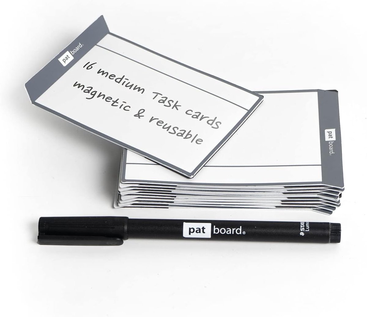 Magnetische taakkaarten voor scrum en kanban - set van 16 - grijs - herbruikbaar en stapelbaar - ShopVlot