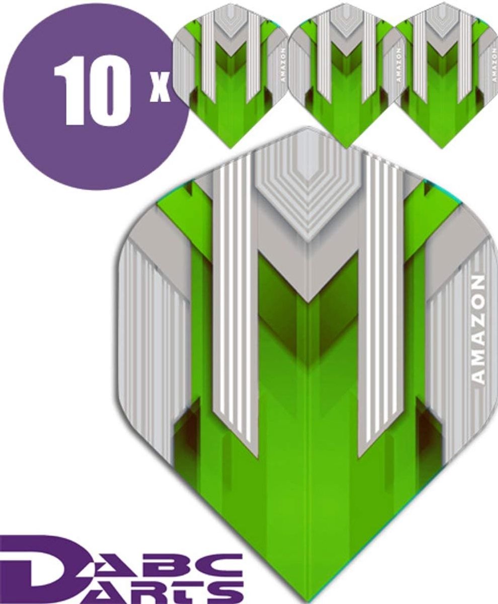 Darts Flights 100 micron - Pentathlon Amazon Silver Green - Extra sterk - Maximale controle - ShopVlot