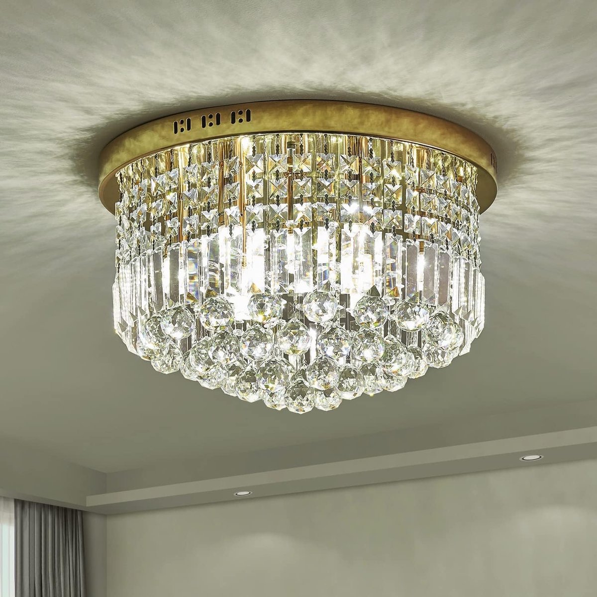 Kroonluchter 9 lichtpunten - Modern K9 kristal - 28 cm hoog, 50 cm diameter - Creëer een luxe sfeer - ShopVlot