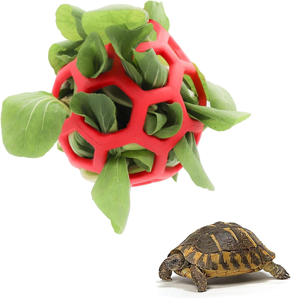 Turtle treat ball - Voederbal voor schildpadden - Voederhouder voor groenten en fruit - Stimuleert natuurlijk gedrag - ShopVlot