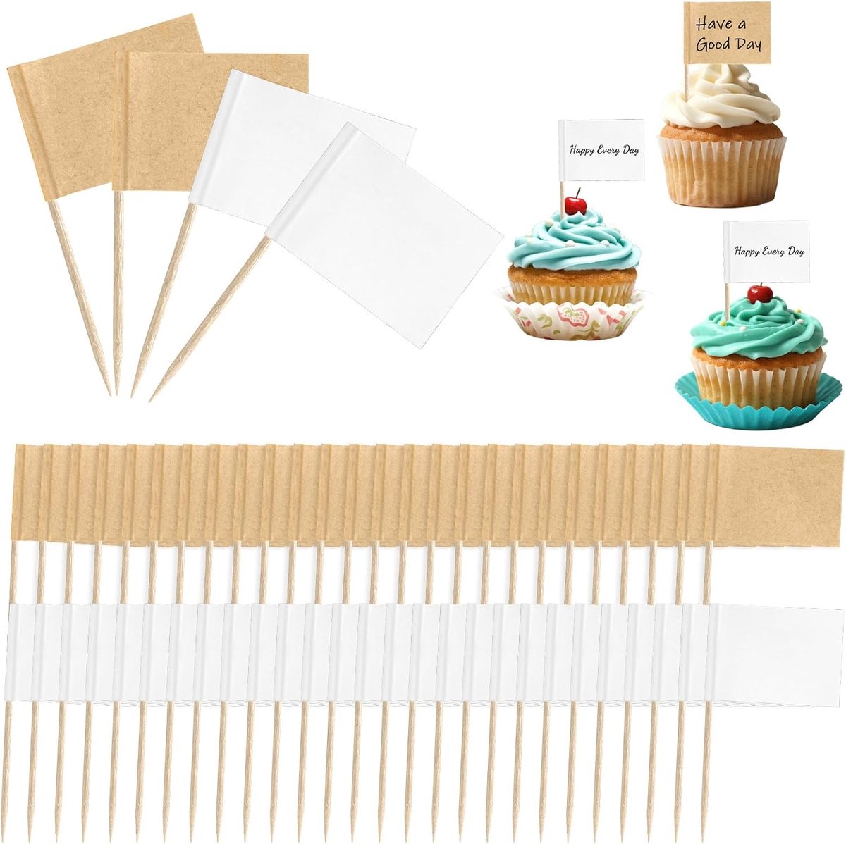 Toothpick flags 400pcs - mini labels - stevig materiaal - perfect voor party's - ShopVlot