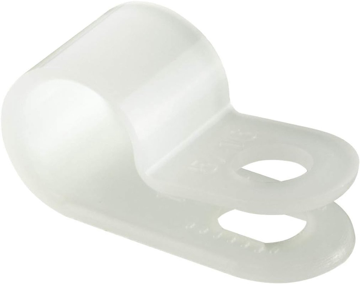 P-clips 100 Pack - 7,9 mm diameter - witte nylon - ideaal voor kabelbeveiliging - ShopVlot