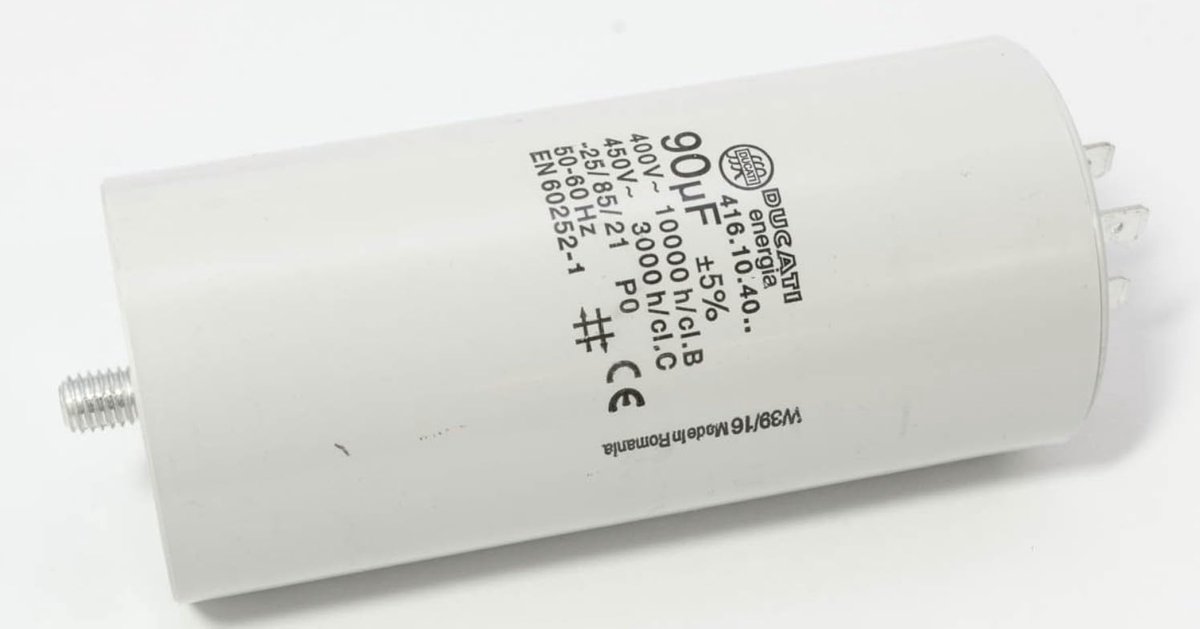 Permanent capacitor 90 µF - 400V-450V - Compact 55mm - Voor elektrische motorpomp - ShopVlot