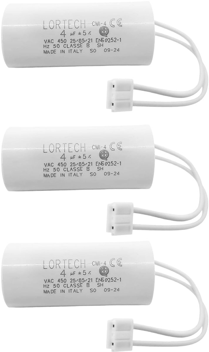 Set van 3 condensatoren 4µF - met sluitverbinding - 250 mm draadlengte - geschikt voor Bubendorff motor - ShopVlot