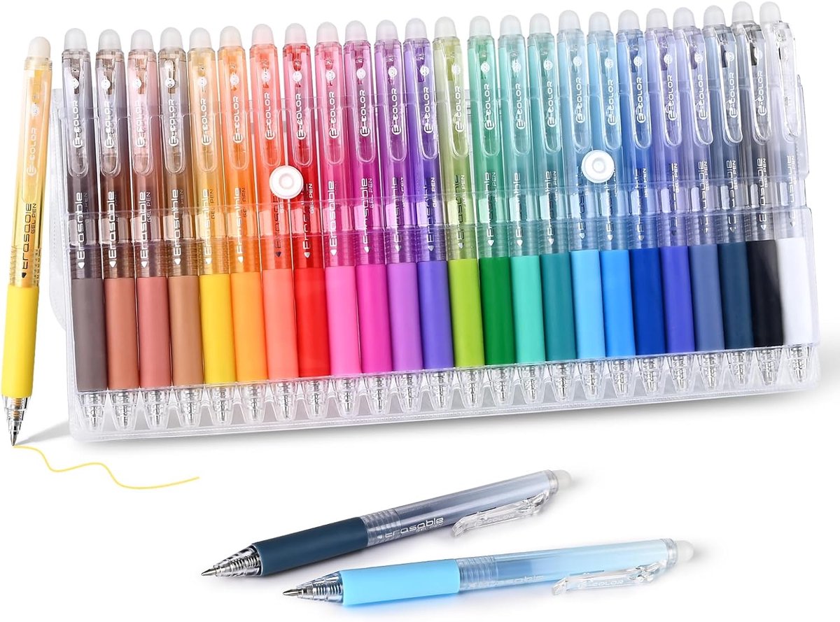 Erasable gelpennen 24 stuks - 0.7mm fijne punt - kleurrijke inkt - ideaal voor tekenen en puzzels - ShopVlot