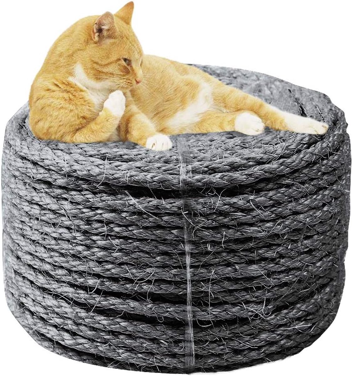 Sisal touw 6mm - 30m grijs - sterk en duurzaam - vervangingsoplossing voor kattenkrabpaal - ShopVlot