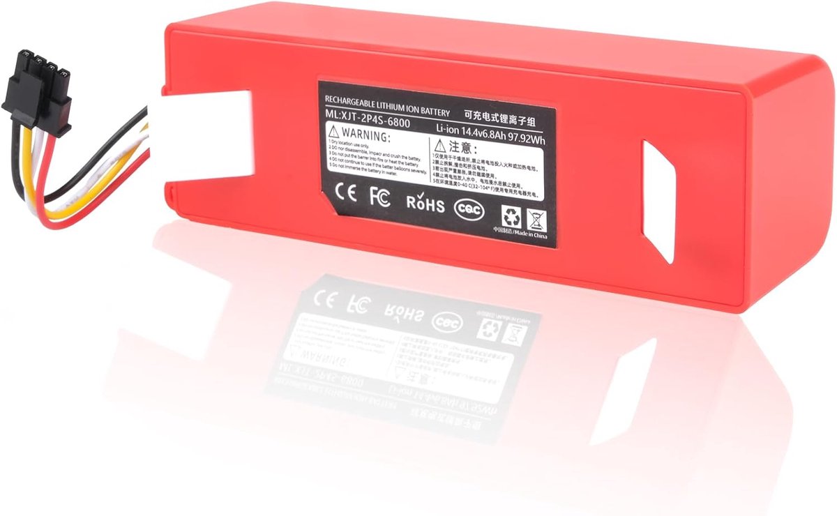 Oplaadbare batterij 6800mAh 14.4V - Lithium-ion - Geschikt voor Xiaomi Roborock stofzuigers - ShopVlot
