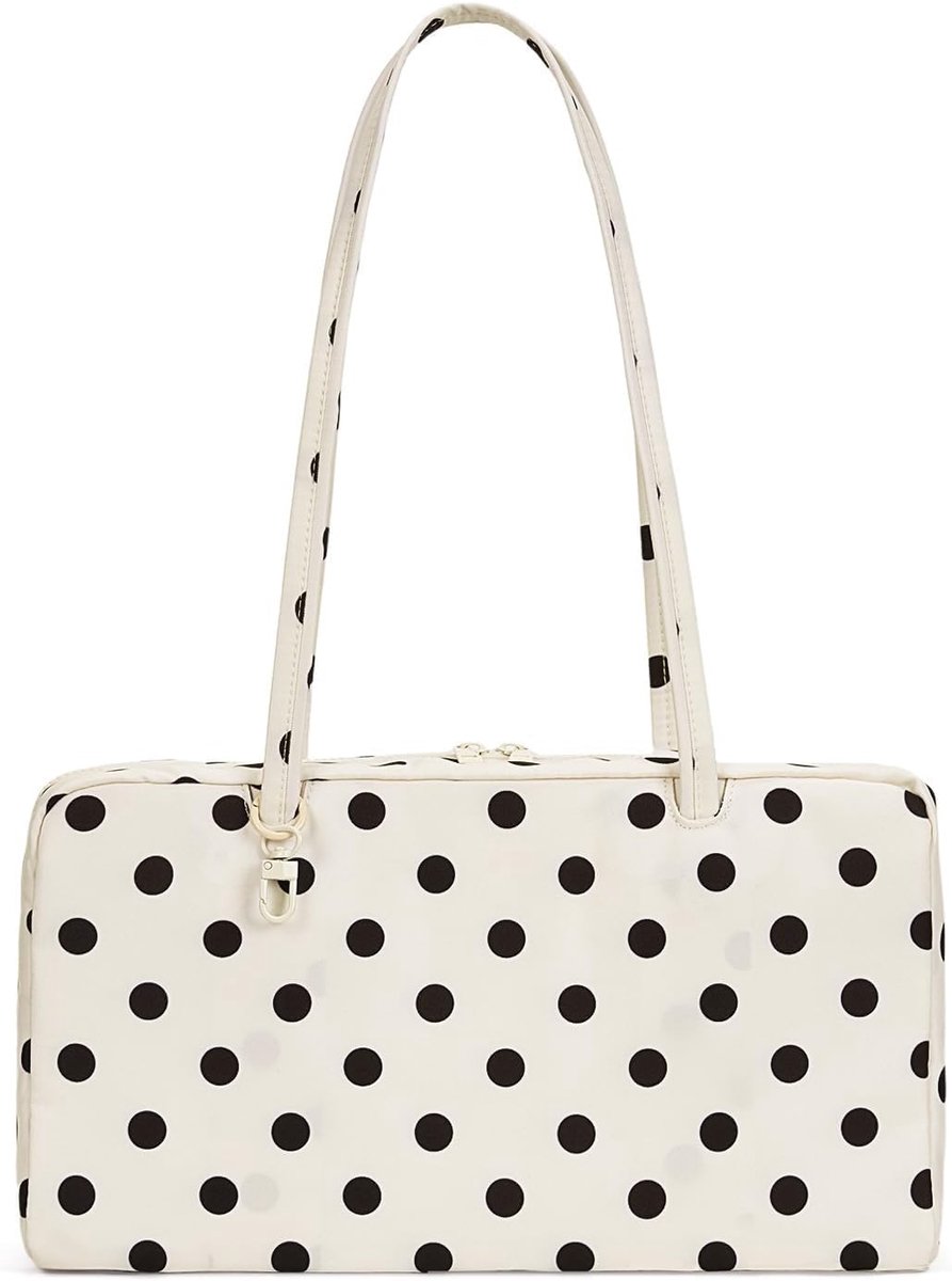 Schoudertas Polka Dots - Slouchy Nylon - Vintage Y2K - Voor dagelijks gebruik - ShopVlot