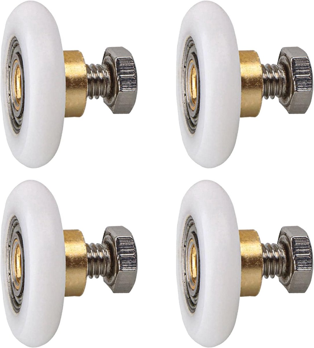 Douchedeur Rollen 20mm - Hoogwaardige POM en Koper - Inclusief Schroeven - Vervangingswielen voor Douchecabine - ShopVlot