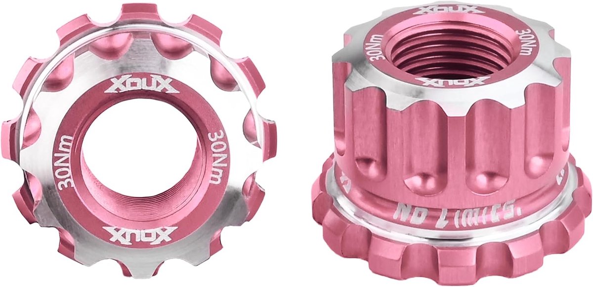 BMX asnuit 10mm - roze - 7075 aluminium - perfecte pasvorm voor BMX-fietsen - ShopVlot