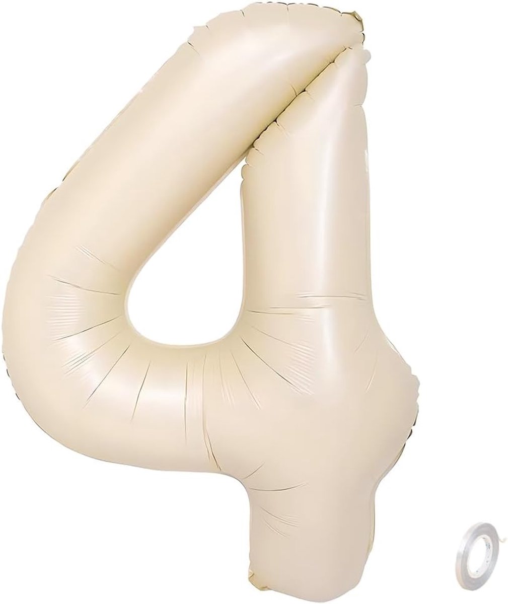Foil Ballon Nummer 4 101 cm - Jumbo Grootte - Helium Geschikt - Perfect voor Feestjes - ShopVlot
