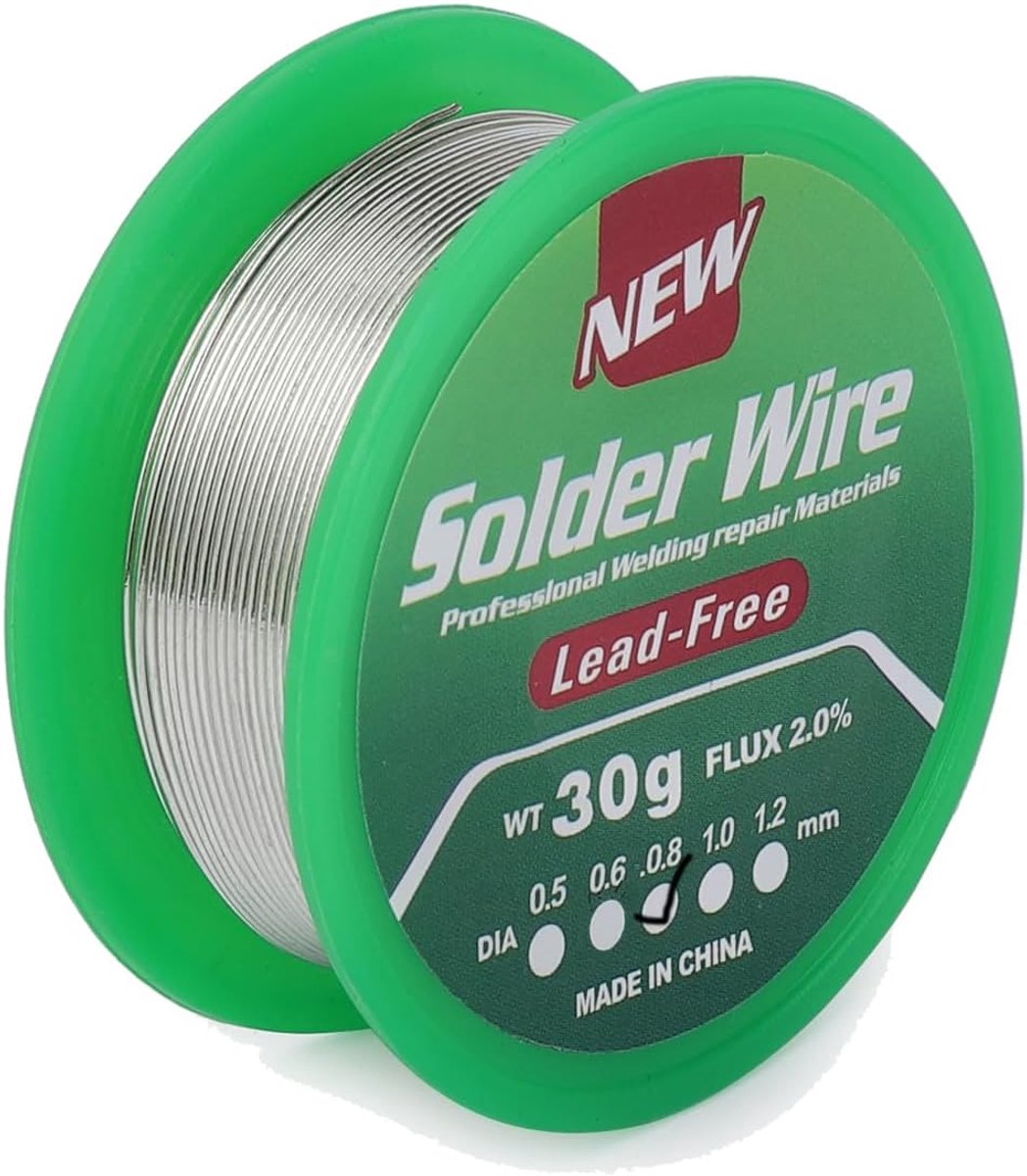 Solderdraad 0.8mm - loodvrij - met harskern - veilig en snel solderen - ShopVlot