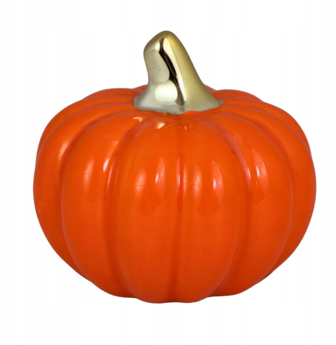 Keramische Pompoen Figuur - Oranje Decoratie 7,3 cm