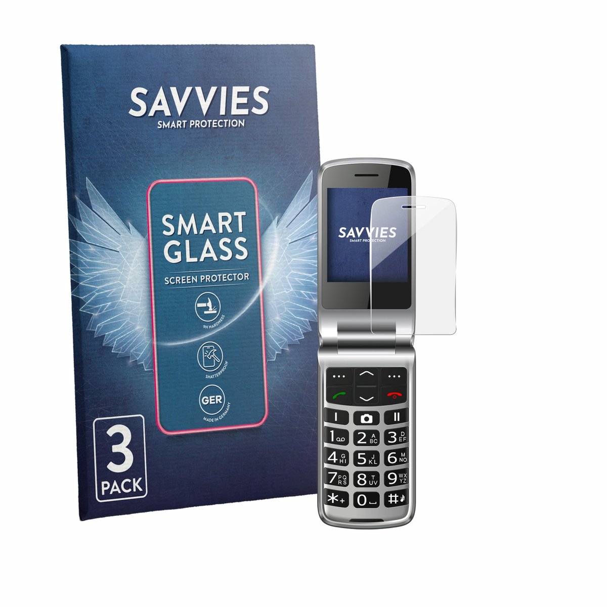 3 Stuks Savvies Screenprotector - geschikt voor bea-fon SL645 - beschermfolie glas transparant