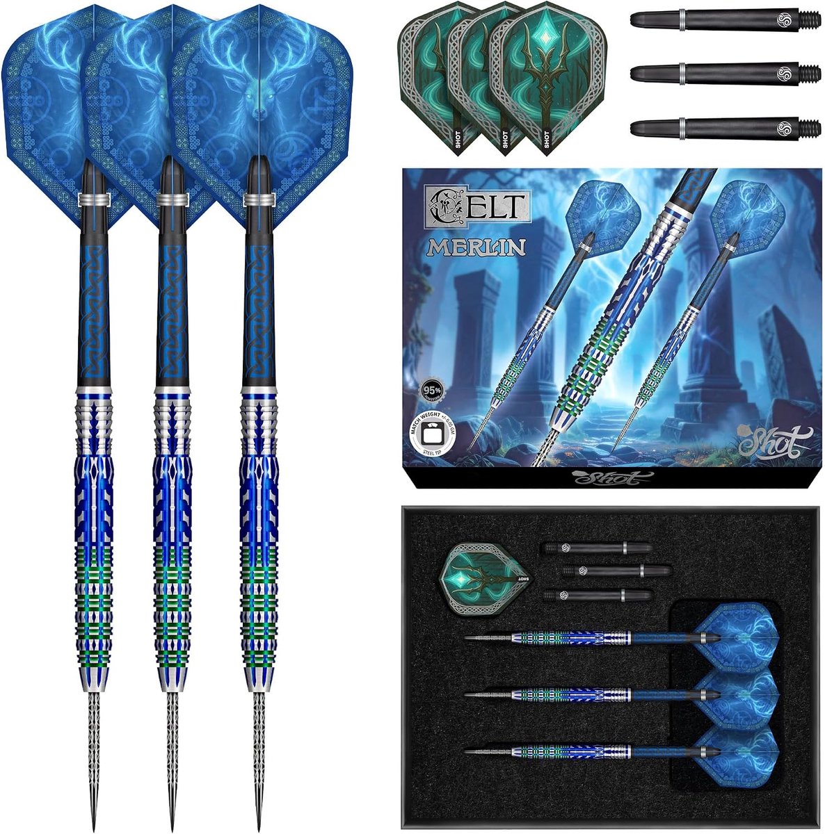 Dartset met stalen punt - 95% wolfraam vaten - handgemaakt - voor professioneel gebruik - ShopVlot