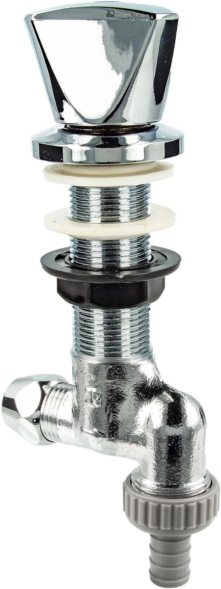 Wasbakonderventiel 1/2 inch QV - chroom gepolijst - met terugslagklep - eenvoudig te installeren - ShopVlot