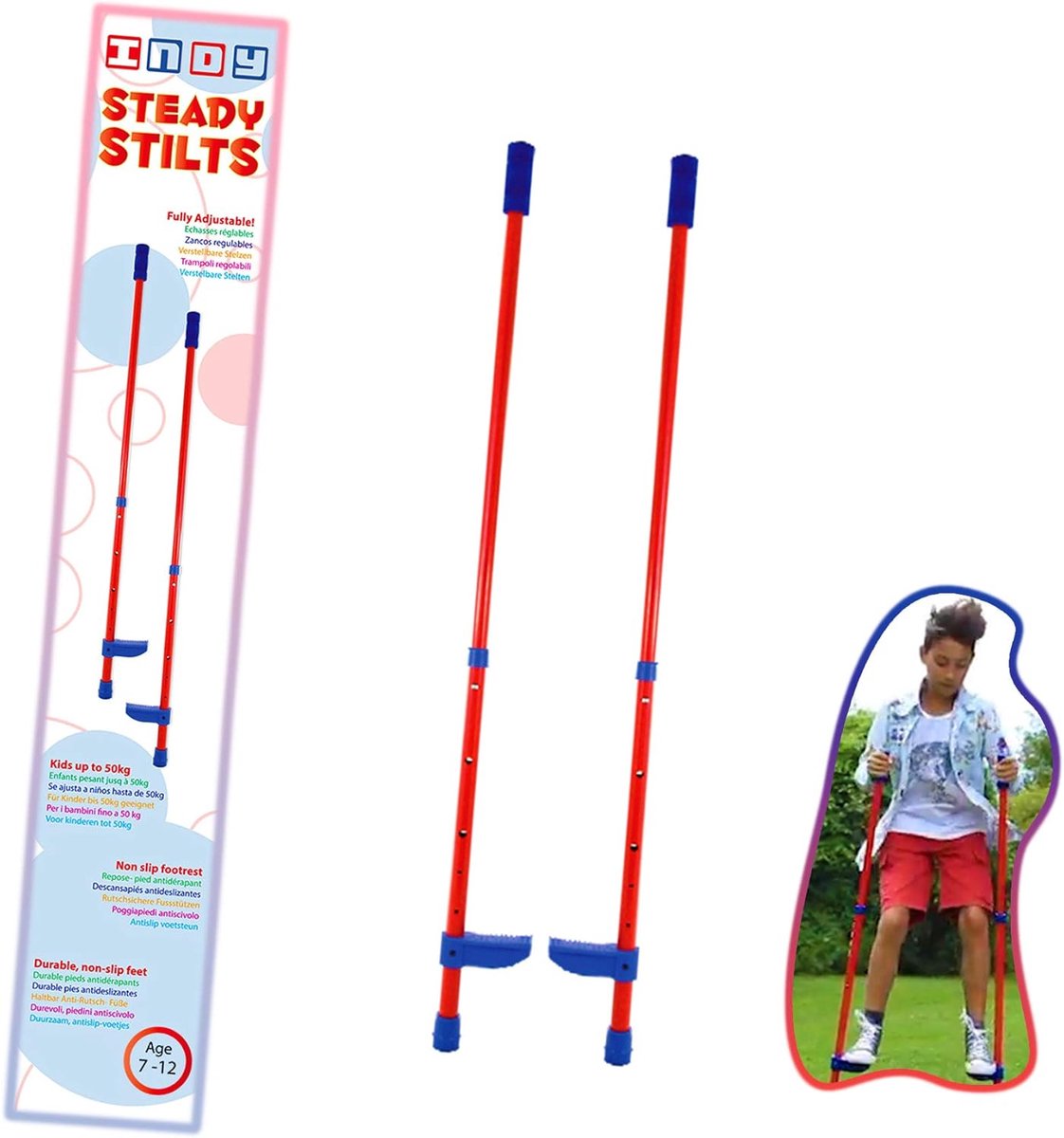 Kinderen stilts - Volledig verstelbaar en draagbaar - Geschikt voor 7-12 jaar - Ideaal voor evenwicht en spel - ShopVlot