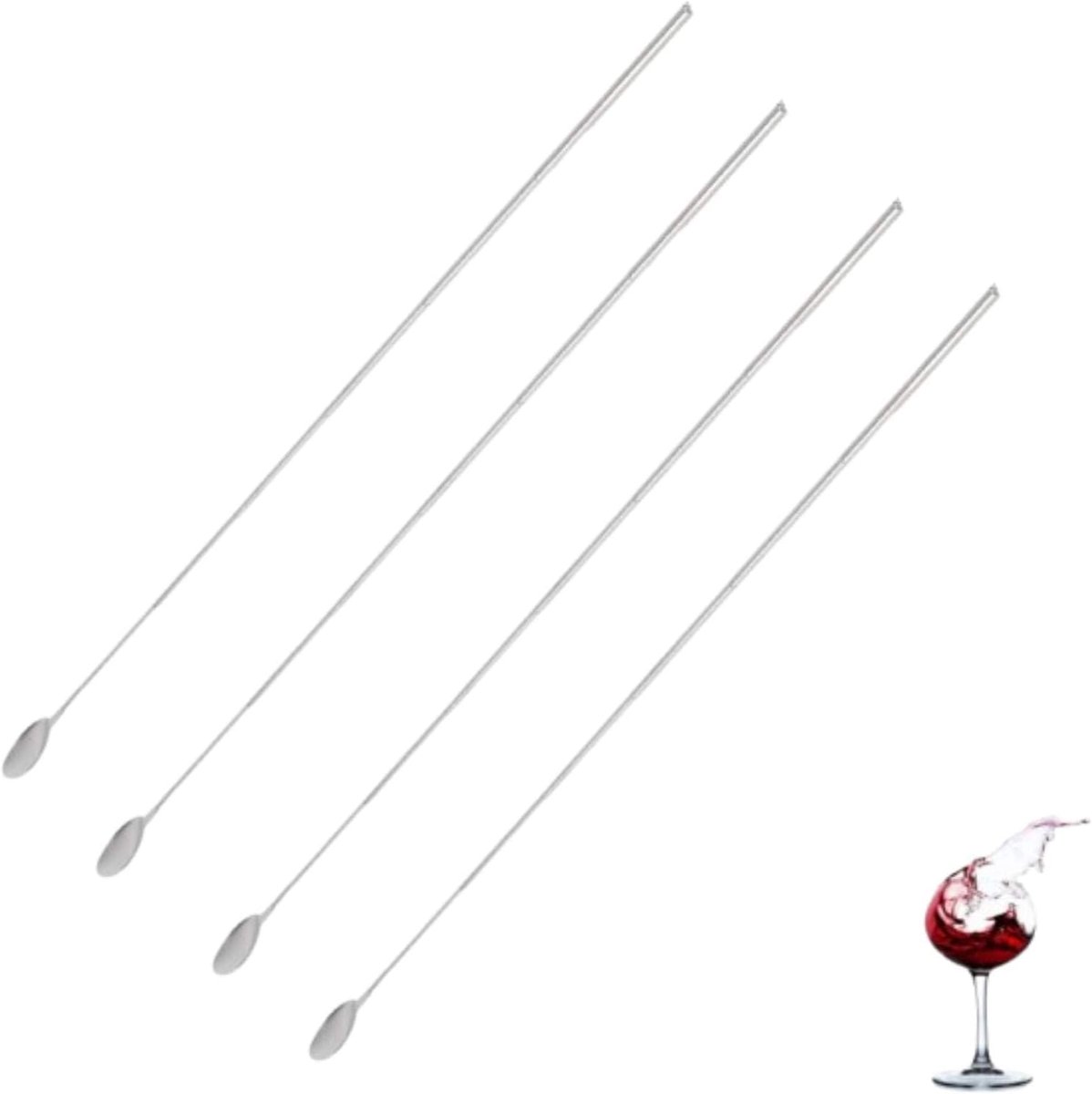 Uitrekbare lepel 4 stuks - 304 roestvrij staal - multifunctioneel - ideaal voor barbecue - ShopVlot