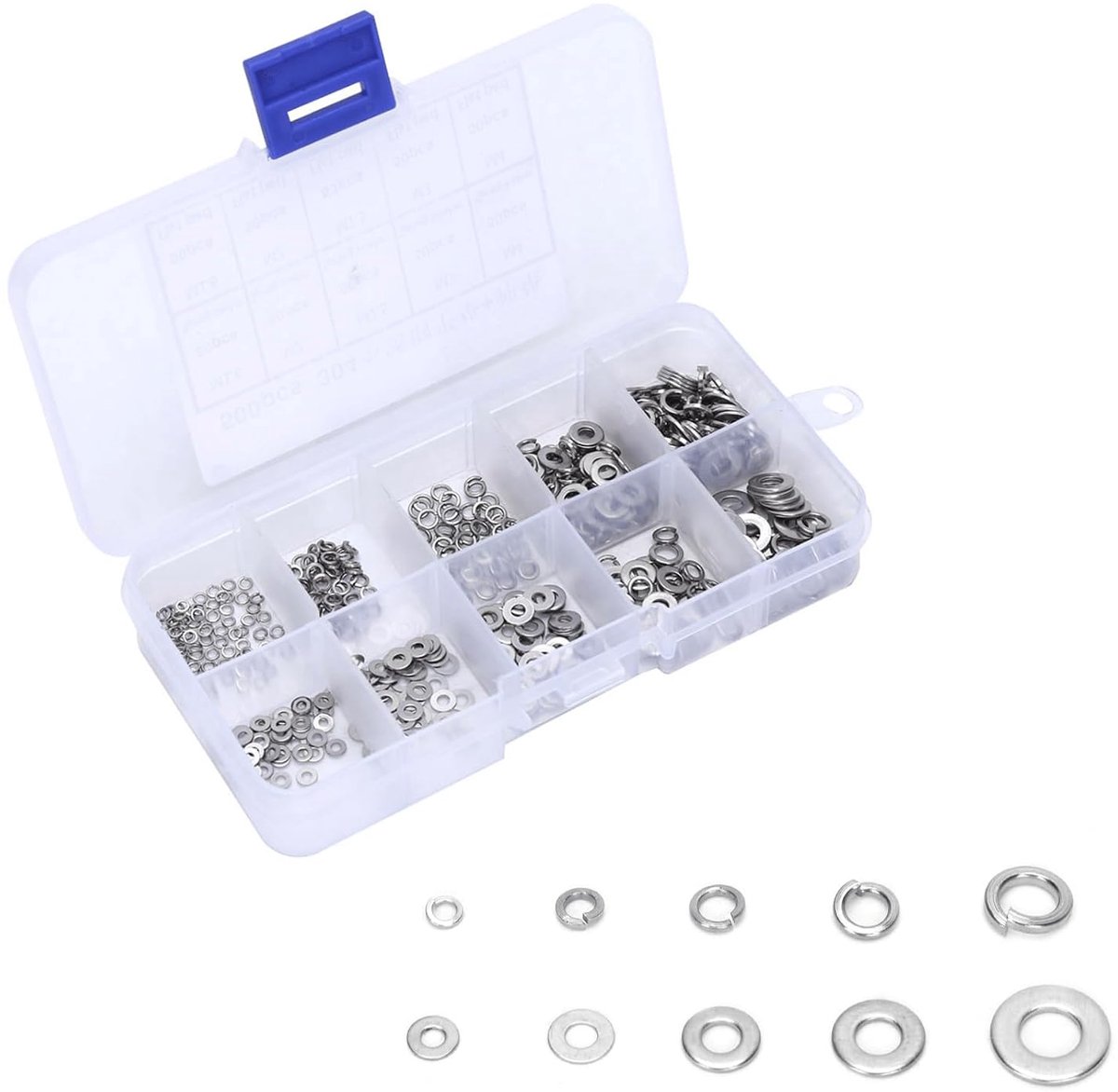 RVS vlakke ringmoer set - 500 stuks - roestvrij staal - voorkomt lekkage - ShopVlot