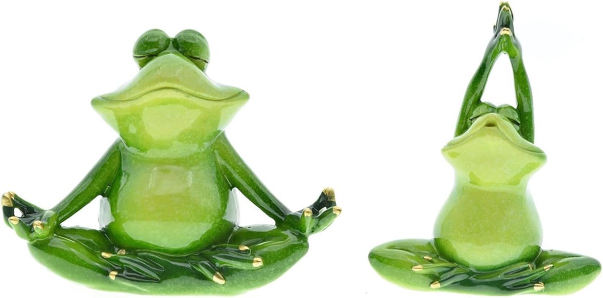 Yoga kikkers set van 2 - verschillende houdingen - vrolijke decoratie - voor meditatie en ontspanning - ShopVlot
