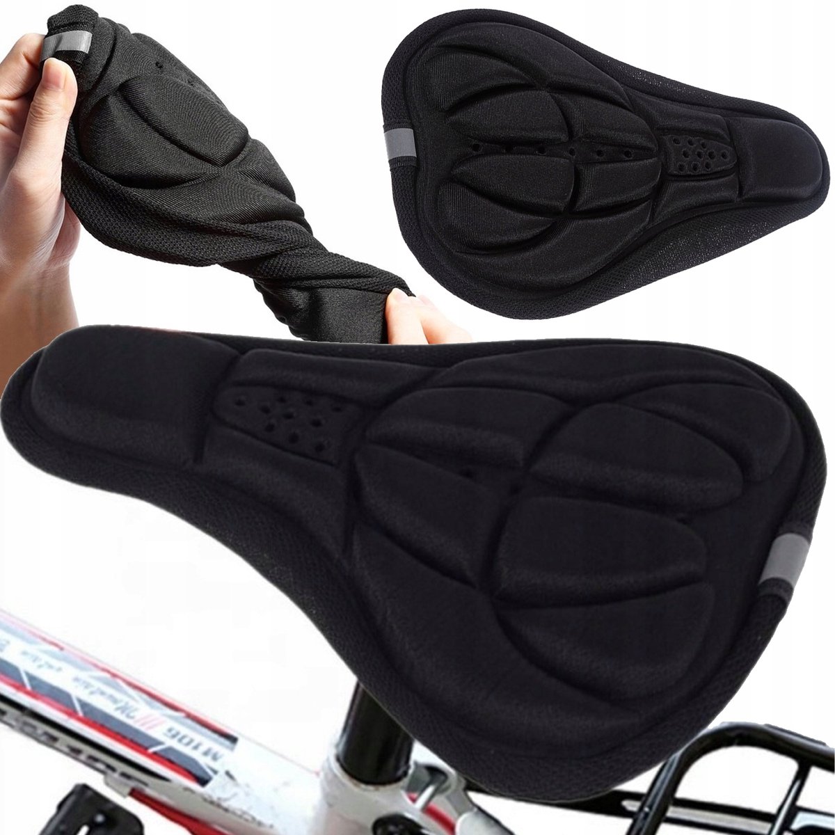 Zwarte Gel Zadelhoes Fiets - Extra Comfort & Schokabsorptie
