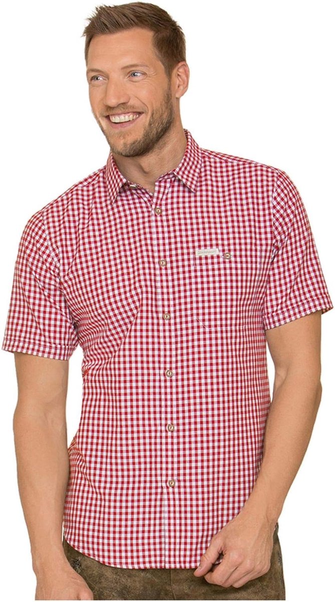 Heren kostuumshirt XXL - Rood - Katoen - Perfect voor feesten - SnelShoppen