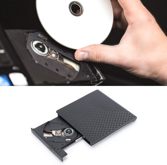 Externe CD Brander - Draagbare DVD Brander - Data Archiveren - Dubbele Interface - Draagbaar - Zwart — afbeelding 3