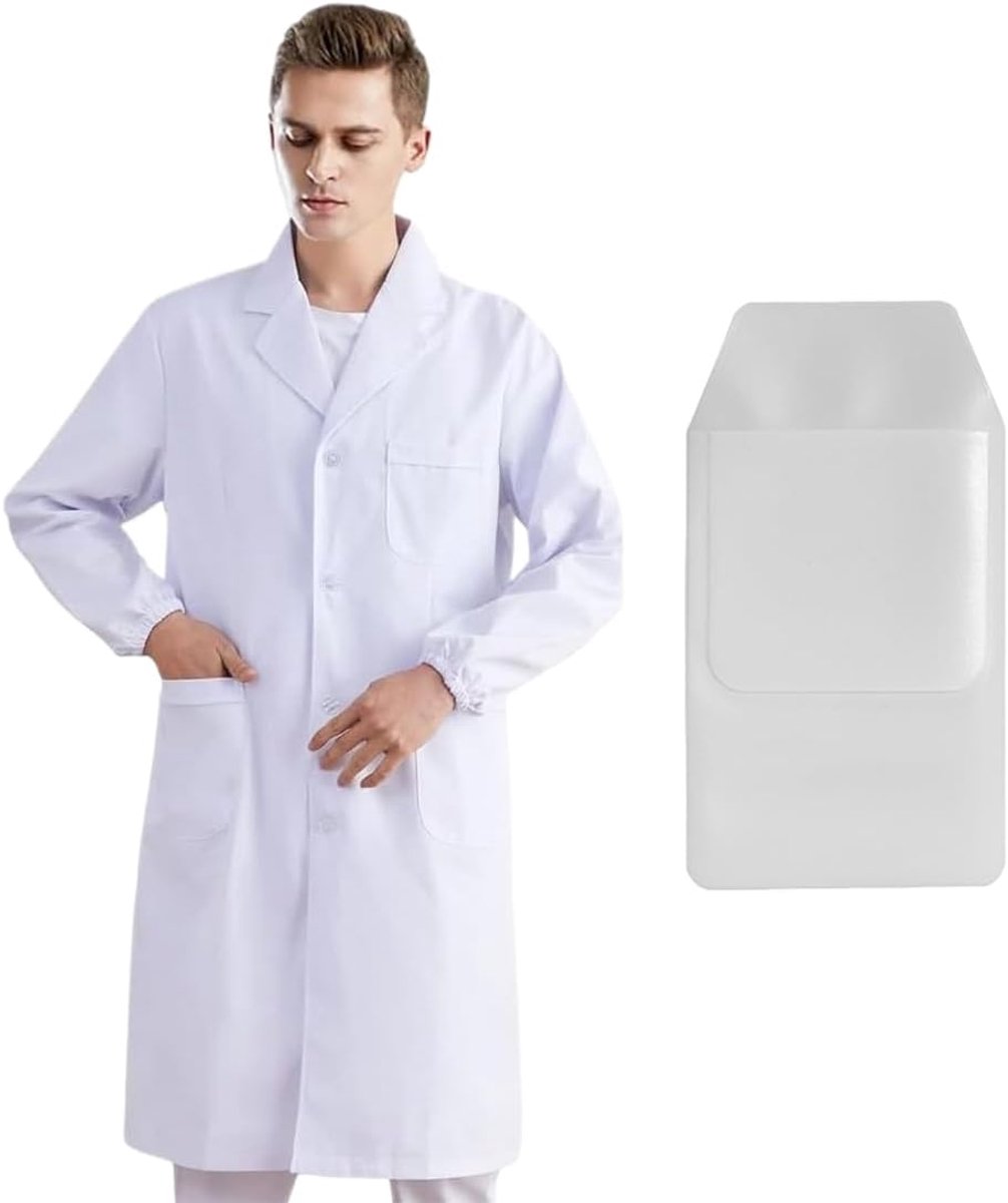 Laboratoriumsjas Wit - Unisex Doktersjas - Inclusief Pennenetui - Perfect voor Medische Professionals - SnelShoppen