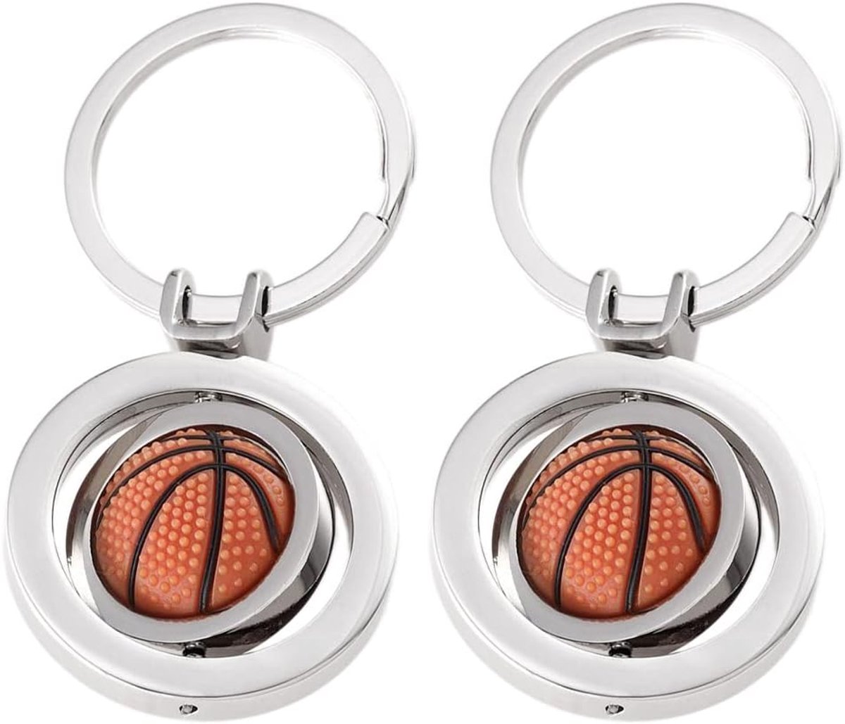 Basketbalsleutelhangers 3D - Rotatable - Metaal - Sportief cadeau voor kinderen - SnelShoppen