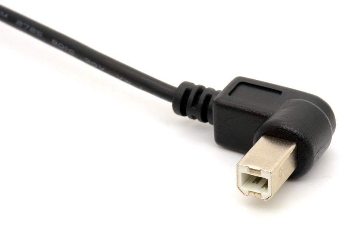 Printer Extension Cable USB 2.0 B Adapter Plug to Bus Connectors 90 Degree Base Rectangular Scanner Cable with Screw - ShopVlot