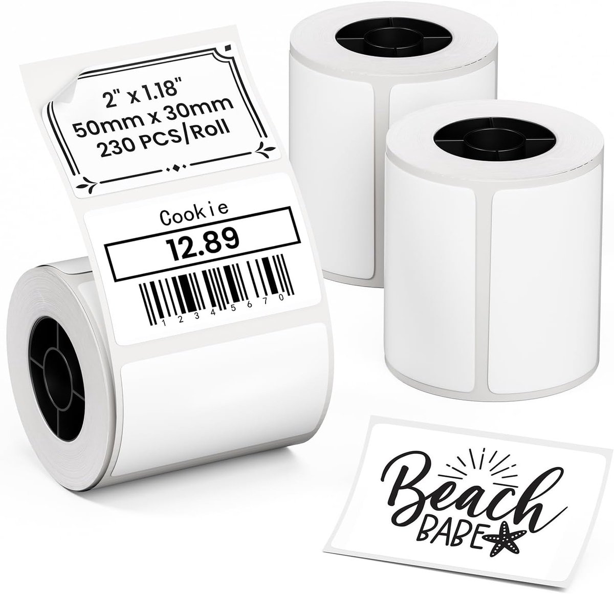 Thermodirect-labelpapier 3 rollen 50 x 30 mm 230 etiketten/rol - ShopVlot