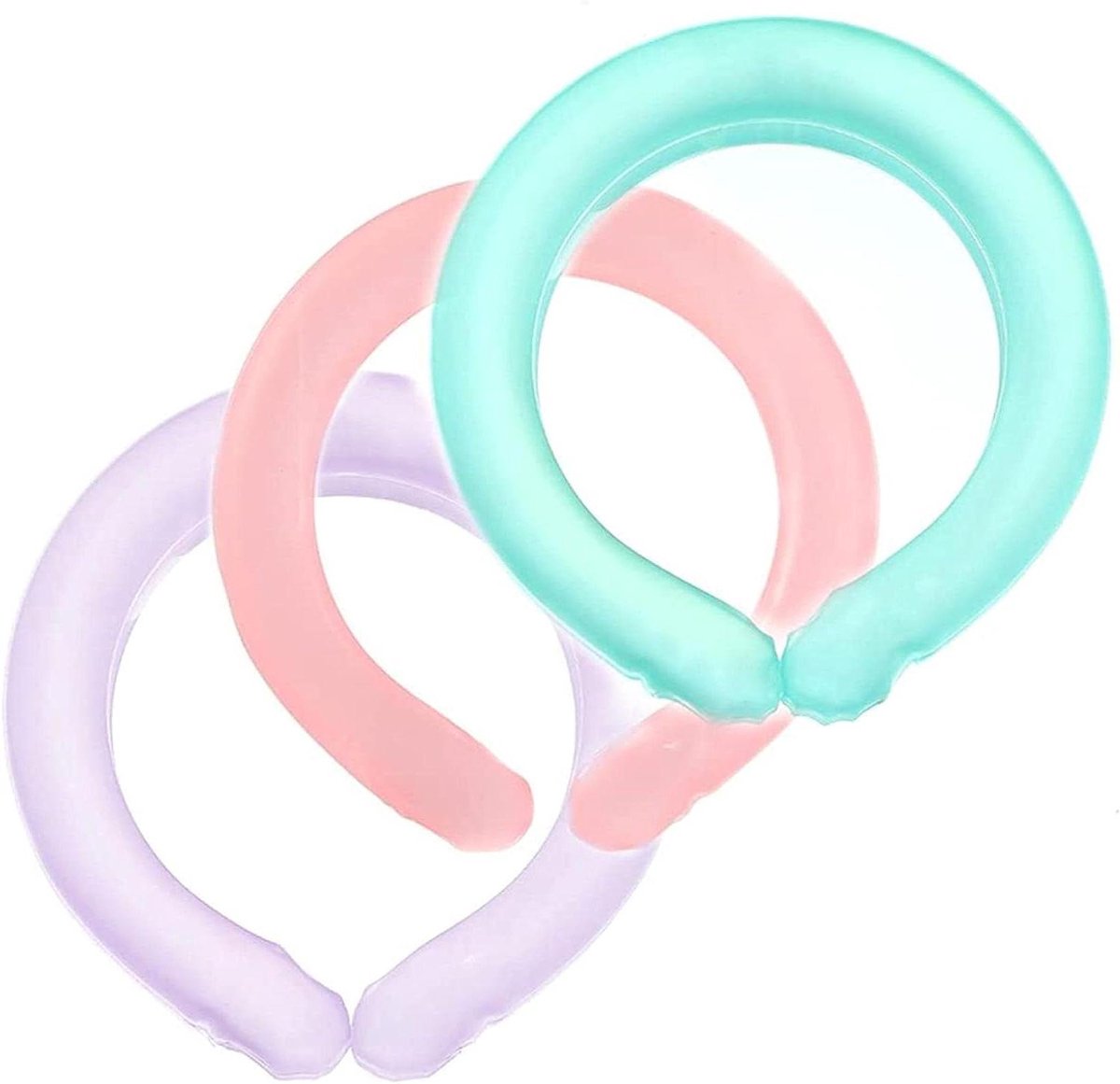 Nekkoelbuis 3 stuks - Nekkoeler nekwikkels - Warmte ontlasten - Draagbare airco - Tot 2 uur koel - Roze blauw paars