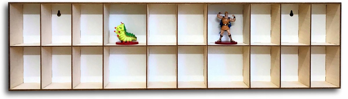 Houten Wandrek voor 20 Audiofiguren - Merkloos