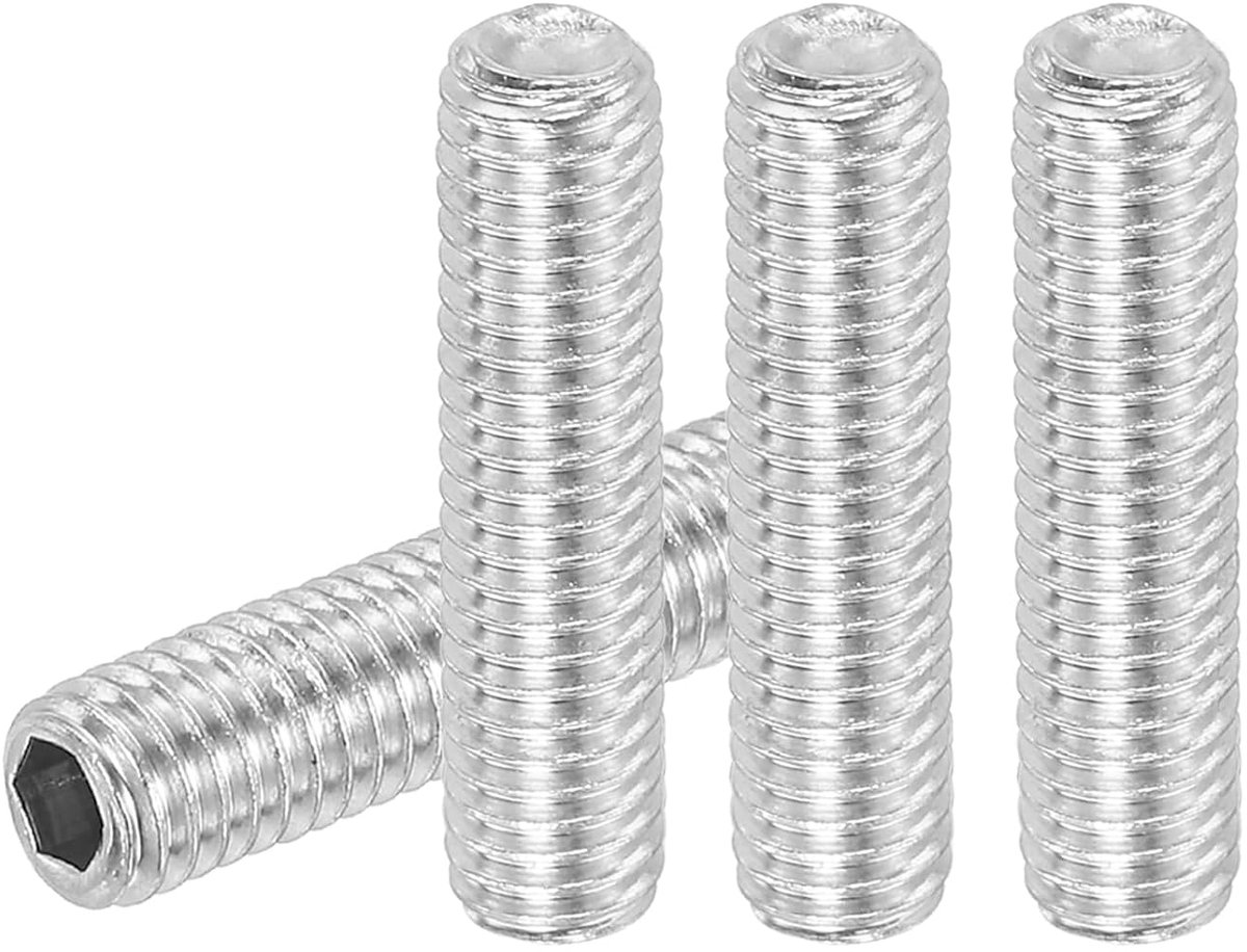 Set van 20 stuks stelschroeven set, M5 x 20 mm zeskant schroef 304 roestvrij staal binnenzeskant schroefdraadpennen voor houder deurklinkkraan lampreparatie