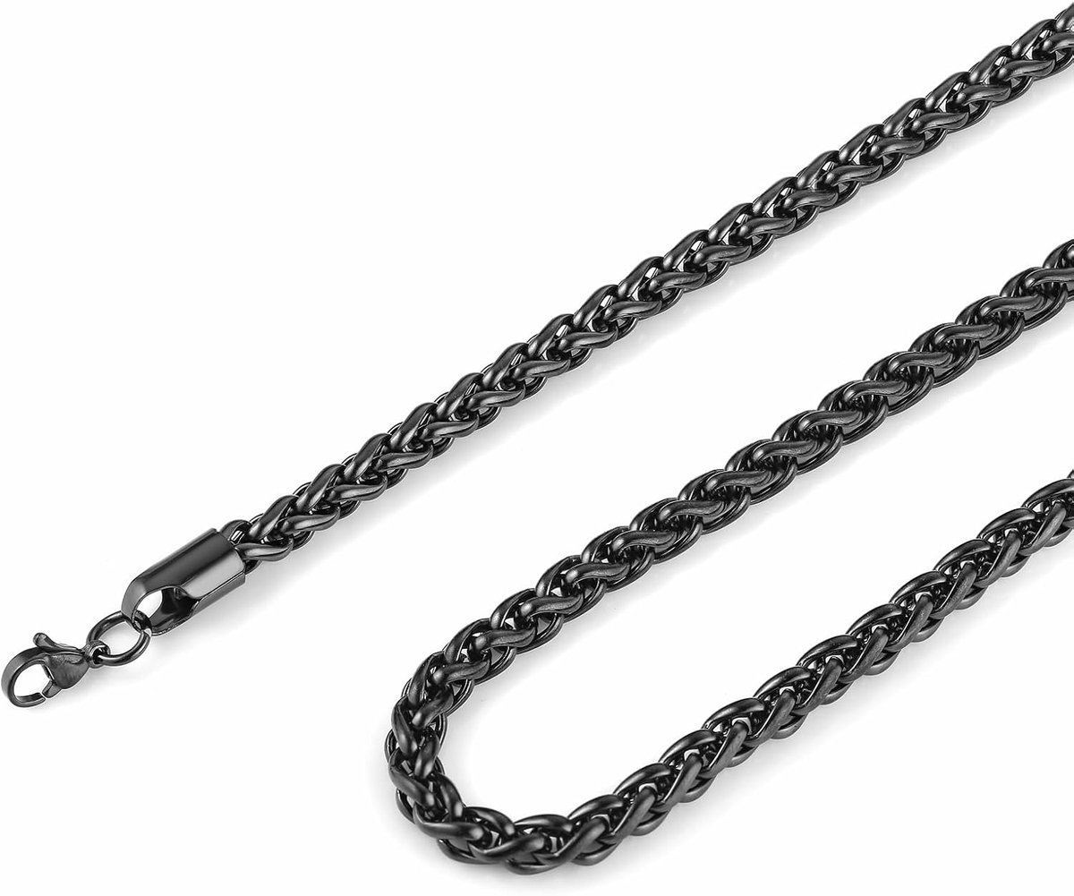 3.0 mm Roestvrij Staal Tarwe Ketting Kettingen voor Mannen Vrouwen 16 "-30"