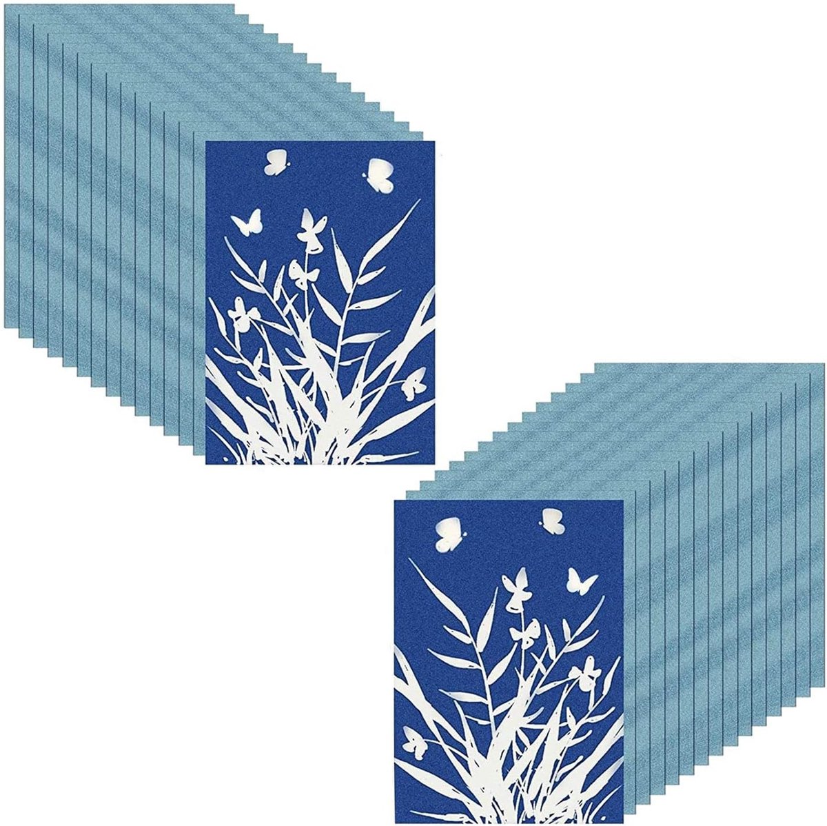Cyanotype-papier, 30 stuks A5-zonnedrukpapierset, zeer gevoelig natuurdrukpapier, zonne-tekenpapier
