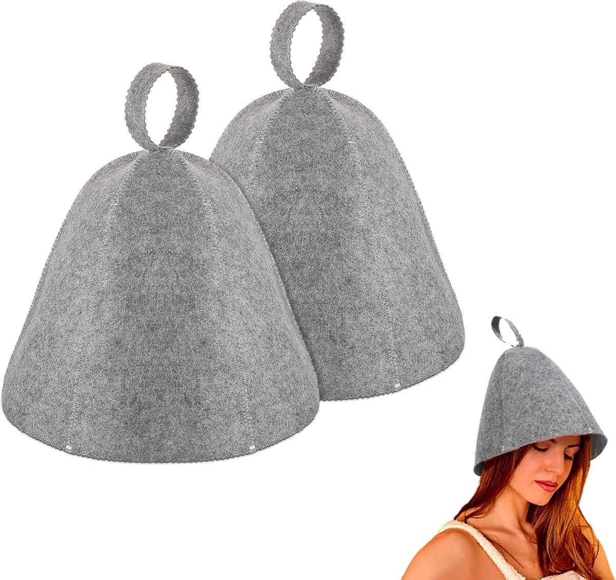 2 stuks saunahoed, vilt, saunahoed, vilt, saunahoed, sauna, muts voor mannen en vrouwen, sauna, bad of stoomgaren
