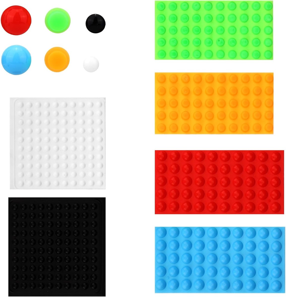 400st Braille-Stickers met Reliëf voor Slechtzienden, Zelfklevende Siliconen Braille-Stickers Hulpmiddelen voor Slechtzienden for Blinden en Ouderen (Zwart, Rood, Groen, Oranje, Blauw, Wit)