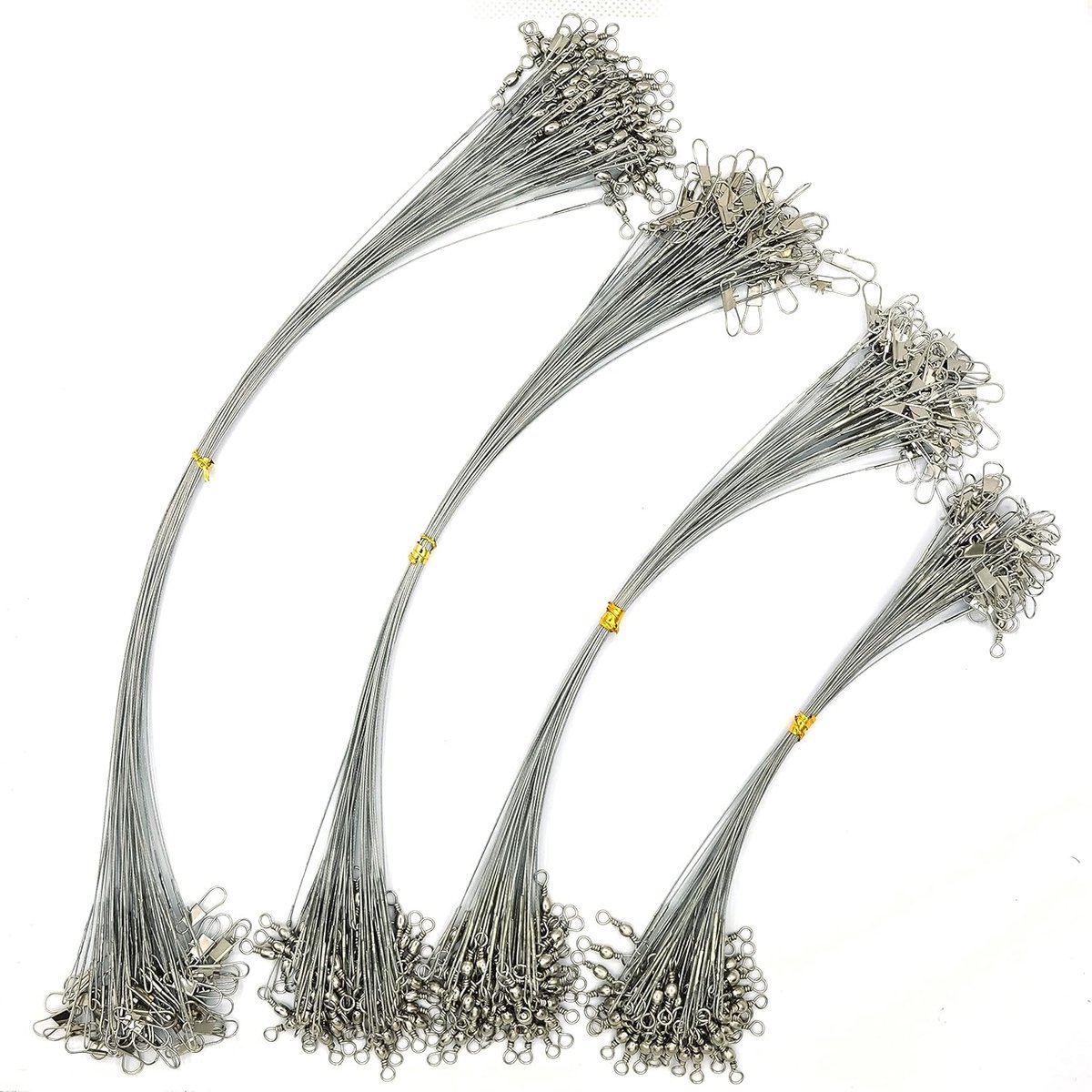 50 stks Visdraad Leiders Nylon-Coated Vislijn Trace Lokken Leiders met Swivels en Snaps Rvs Visgerei Leiders Tackle