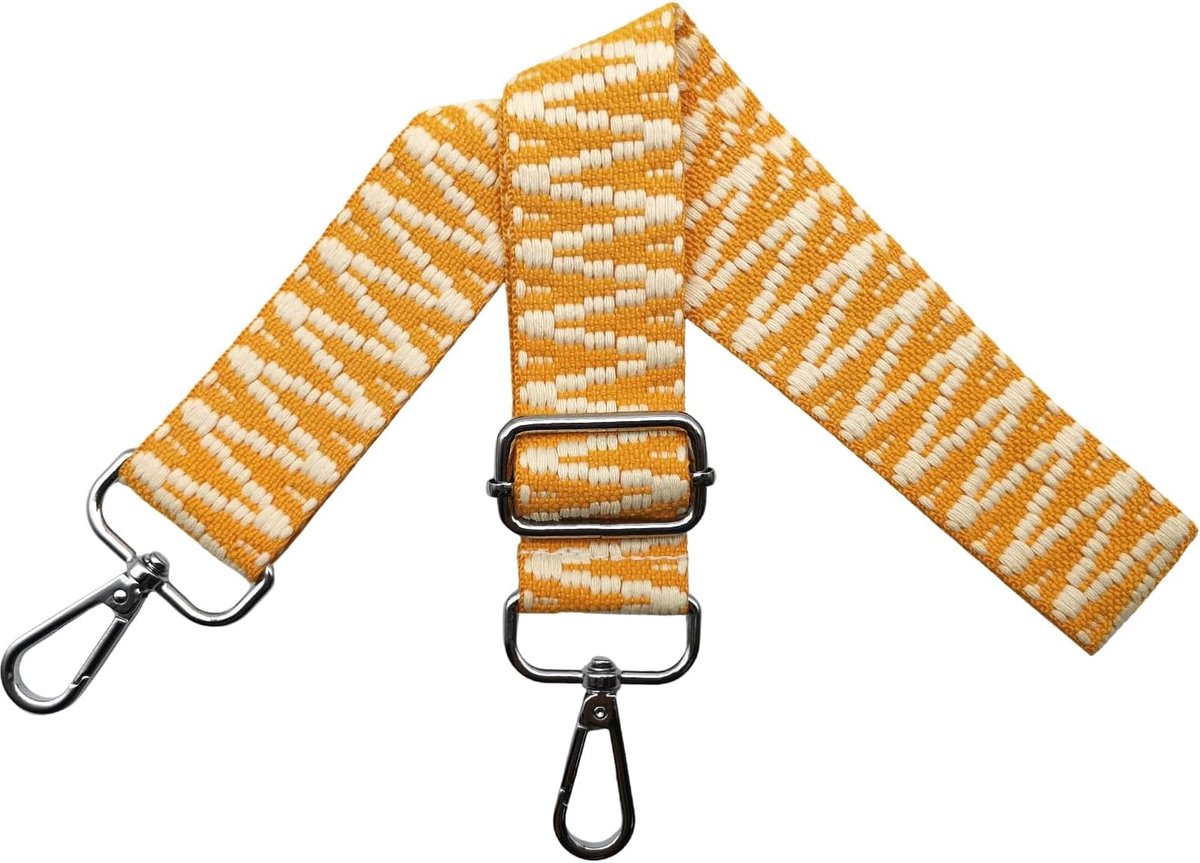 Tasriemen om te wisselen, verstelbare schouderriem voor tas, tasriem, breed, 3,8 cm, met zilveren karabijnhaak, schouderriem, tasband, draagriem voor handtassen, oranje, S35