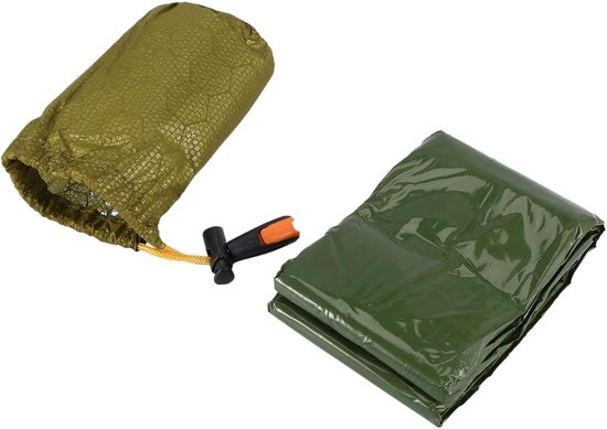 Nood Slaapzak - Bivakzak Thermodeken - Outdoor Survival - Houdt warm waterdicht - 200 x 90 cm - Groen — afbeelding 5