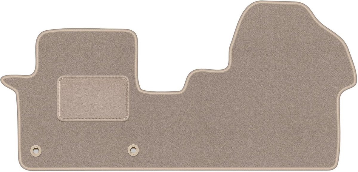 Multitator mat velours bestuurdersmat compatibel met Citroen Jumpy III 2 rijen vanaf 2018, 1 stuk, beige met rubber