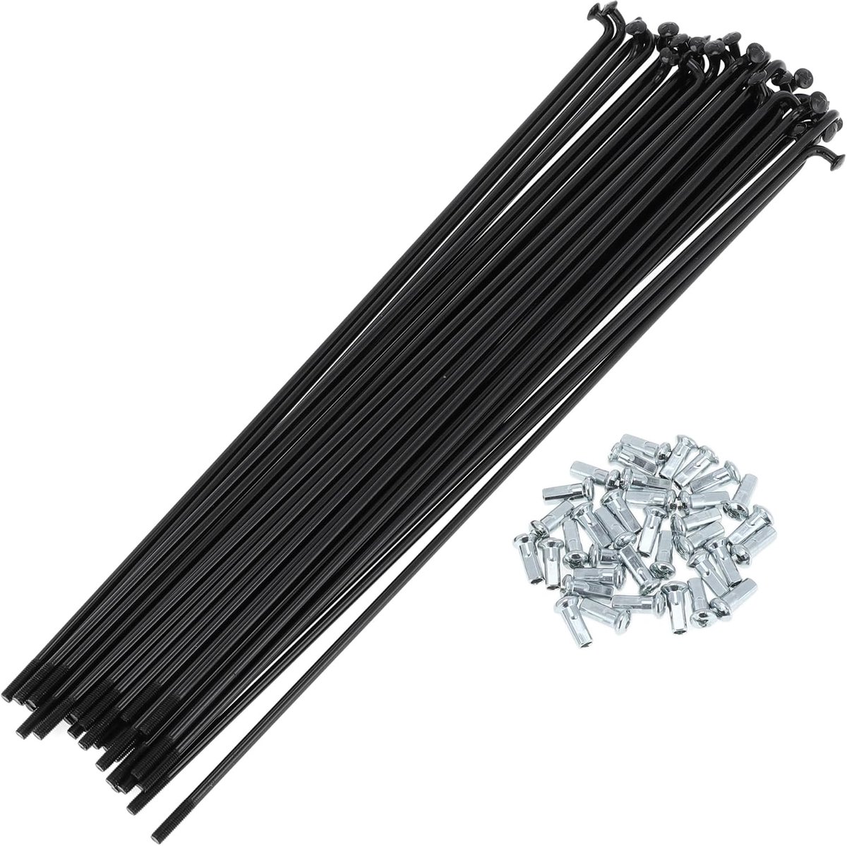 Fiets Spaken 12G 215mm Lengte Fietswiel Spaken Koolstofstaal Zwart 1 Set | Fietswiel spaak, goede taaiheid, anti-slagvastheid, zwart, 1 set