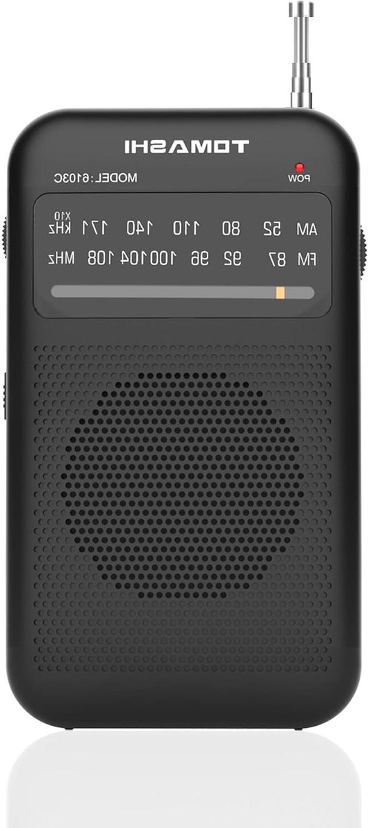 Draagbare AM/FM Radio - Zakradio Luisterapparaat - Muziek Luisteren - Compact Zakformaat - 6.7 x 2.8 x 11.7 cm - Zwart