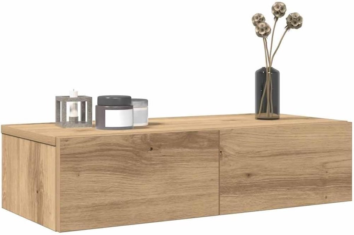 Wandkast Met Laden Artisan-Eik 60x26x15 cm | houtmateriaal, vochtbestendig, zwevend, decoratief, veelzijdig inzetbaar