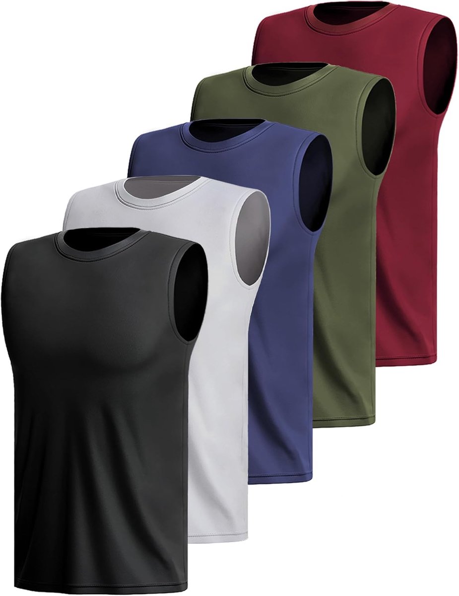 3 O 5 Confezioni Canotta Sportiva Da Uomo Senza Maniche Camicia Fitness Sotto Le Ascelle Muscolare Ad Asciugatura Rapida Corsa Traspirante Palestra Funzionale Gilet Multipack
