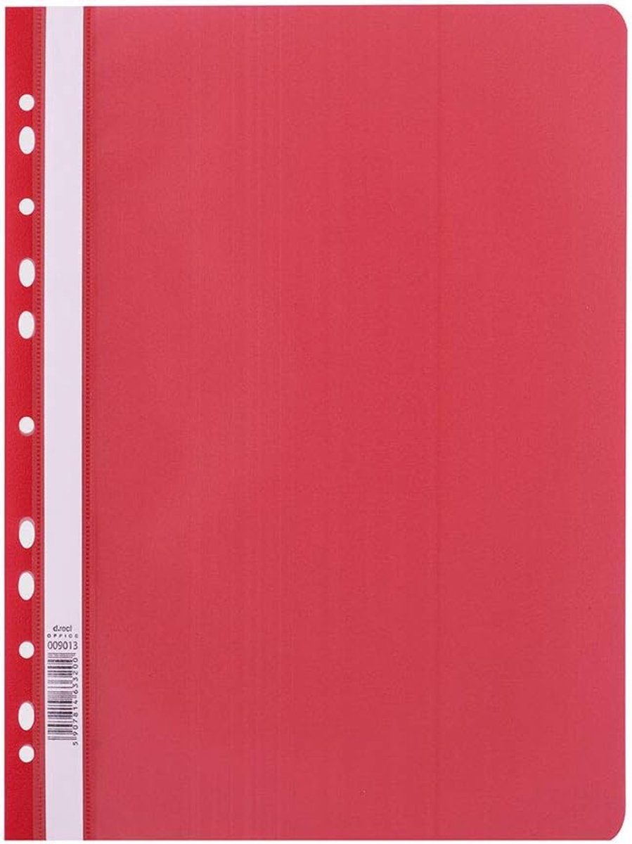 Lux PP A4 Snelhechtmap met perforatie van sterke polypropyleen-folie, rood