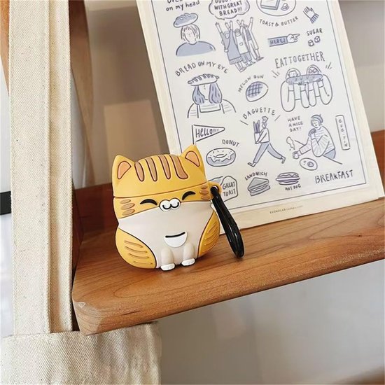 3D Cartoon Kat Ontwerp Oordopjes Hoes voor Airpods pro 3 (2025), Kawaii Siliconen Hoofdtelefoon Beschermhoes voor Airpod pro 3e Gen voor Meisjes Jongens (Geel) — afbeelding 5
