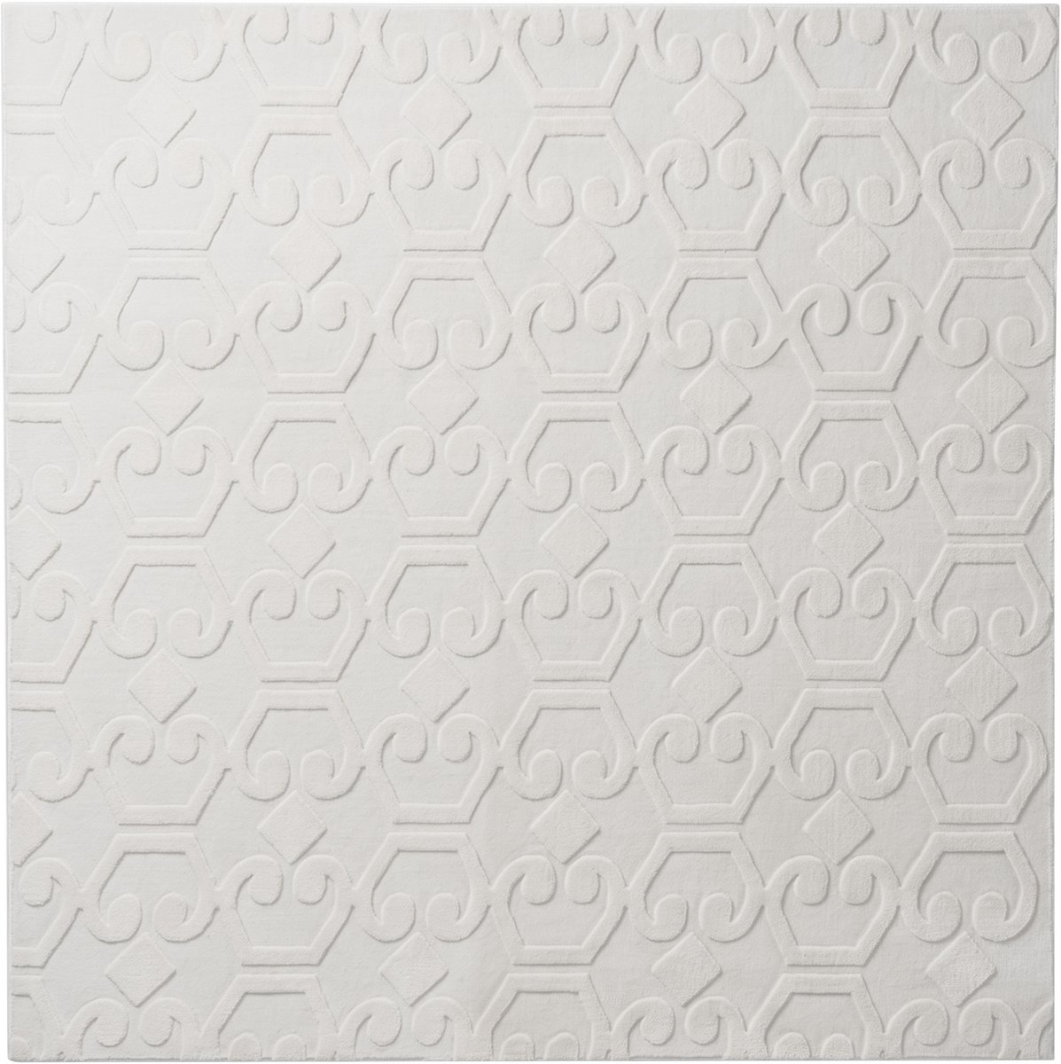 GANNETT - Vloerkleed - Gebroken wit - 160 x 160 cm - Polyester